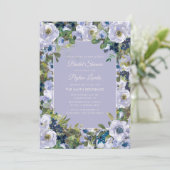 Dusty Blue Watercolor Brautparty Einladung (Stehend Vorderseite)