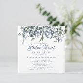 Dusty Blue Watercolor Brautparty Einladung (Stehend Vorderseite)