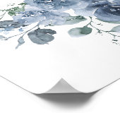 Dusty Blue Watercolor Brautparty Poster (Ecke)