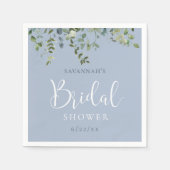 Dusty Blue Watercolor Brautparty Serviette (Vorderseite)