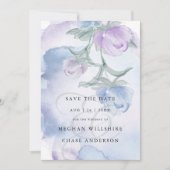 Dusty Blue Watercolor Country Floral Einladung (Vorderseite)