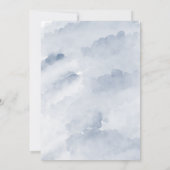 Dusty Blue Watercolor Deer Antler Probe Abendessen Einladung (Rückseite)