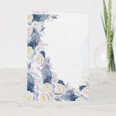 Dusty Blue Watercolor Elegantes Blumenambiente Dankeskarte (Rückseite)