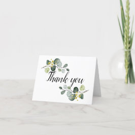 Dusty Blue Watercolor Eucalyptus Dankeskarte