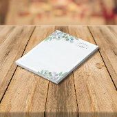 Dusty Blue Watercolor Eucalyptus Gold Dots Notizblock