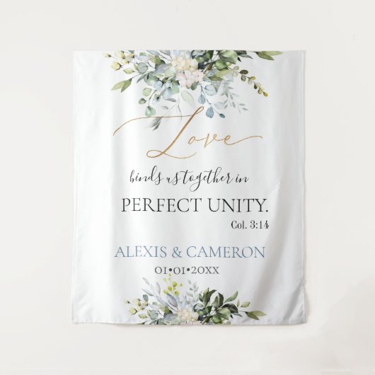 Dusty Blue Watercolor Eukalyptus, Spalte 3:14 Wandteppich (Vorderseite)