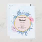 Dusty Blue Watercolor Family Wiedersehen Save the  Postkarte (Vorne/Hinten)