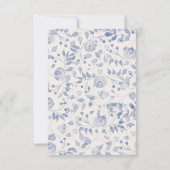 Dusty Blue Watercolor Flora Save The Date Card (Rückseite)