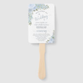 Dusty Blue Watercolor Floral Boho Wedding Program Fächer (Vorderseite)