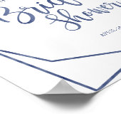 Dusty Blue Watercolor Floral Brautparty Willkommen Poster (Ecke)