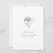 Dusty Blue Watercolor Floral Elegant Save The Date (Rückseite)