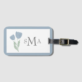 Dusty Blue Watercolor Floral Gepäckanhänger