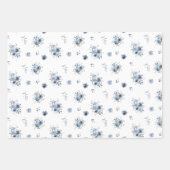 Dusty Blue Watercolor Floral Geschenkpapier Set (Vorderseite 2)