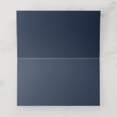 Dusty Blue Watercolor Floral Platzkarte (Innenseite Aufgefaltet)