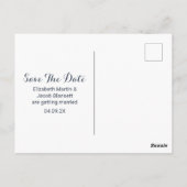 Dusty Blue Watercolor Floral Save the Date Postkarte (Rückseite)