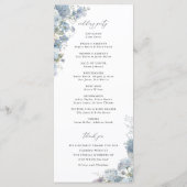 Dusty Blue Watercolor Floral Wedding Ceremony Programm (Rückseite)