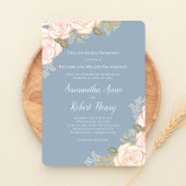 Dusty Blue Watercolor Floral Wedding Einladung
