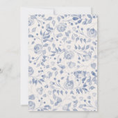 Dusty Blue Watercolor Floral Wedding Invitation Einladung (Rückseite)