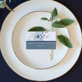 Dusty Blue Watercolor Floral Wedding Platzkarten