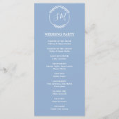 Dusty Blue Watercolor Foliage Wedding Zeremonie Programm (Rückseite)