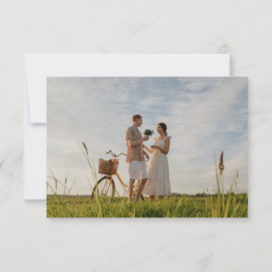 Dusty Blue Watercolor Foto Save the Date (Rückseite)