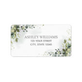 Dusty Blue Watercolor Grüne Rücksendeadresse Adressaufkleber (Vorne)