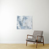 Dusty Blue Watercolor Misty Abstrakt Forest    Wandteppich (Beispiel (Horizontal))