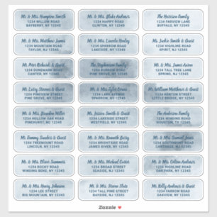 Dusty Blue Watercolor & Navy Guest Address Labels