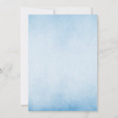 Dusty Blue Watercolor Niedlich Elephant Baby Dusch Einladung (Rückseite)