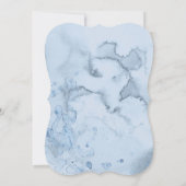 Dusty Blue Watercolor Peach Wild Rose Einladung (Rückseite)