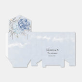 Dusty Blue Watercolor Peony Blume Hochzeit Geschenkschachtel (Ungefaltet)