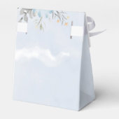 Dusty Blue Watercolor Peony Blume Hochzeit Geschenkschachtel (Rückseite)