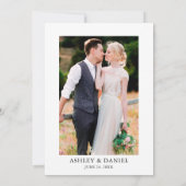 Dusty Blue Watercolor Rose Foto Hochzeit Einladung (Rückseite)