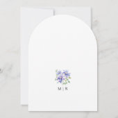Dusty Blue Watercolor Rustic Floral Arch Wedding Einladung (Rückseite)