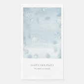 Dusty Blue Watercolor Snowflake Gästetuch Serviette (Vorderseite)