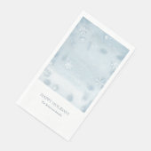 Dusty Blue Watercolor Snowflake Gästetuch Serviette (Ecke)