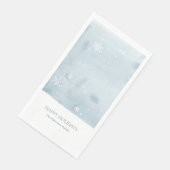 Dusty Blue Watercolor Snowflake Gästetuch Serviette (Ecke)