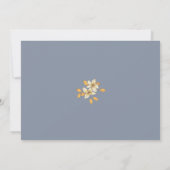 Dusty Blue Watercolor Sonnenblumen Script Wedding Einladung (Rückseite)