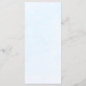 Dusty Blue Watercolor Succulent First Communation Menükarte (Rückseite)