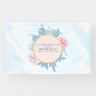 Dusty Blue Watercolor Sukkulent Beerdigung Memoria Banner