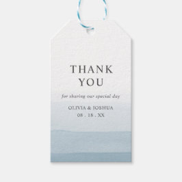 Dusty Blue Watercolor Vielen Dank Foto Wedding Geschenkanhänger