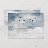 Dusty Blue Watercolor Wedding Details Card RSVP Karte (Vorne/Hinten)