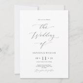 Dusty Blue Watercolor Wedding Einladung (Vorderseite)