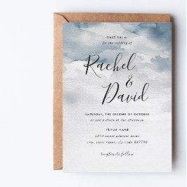 Dusty Blue Watercolor Wedding Einladung