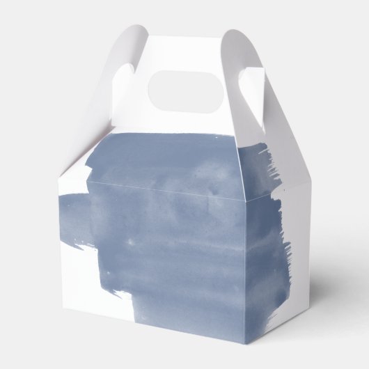 Dusty Blue Watercolor Wedding Geschenkschachtel (Rückseite)