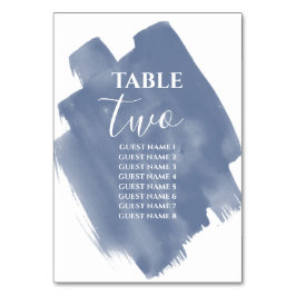 Dusty Blue Watercolor Wedding Guest Names Tischnummer