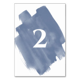 Dusty Blue Watercolor Wedding Tischnummer