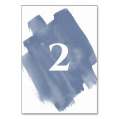 Dusty Blue Watercolor Wedding Tischnummer (Rückseite)