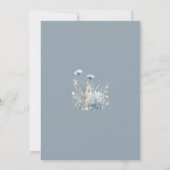 Dusty Blue Watercolor Wildblume Wedding Einladung (Rückseite)