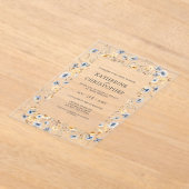 Dusty Blue Watercolor Wildblumen Elegante Hochzeit Acryleinladungen (Ablage )